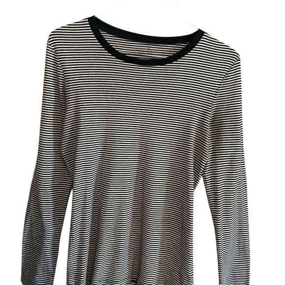 None Tops - Striped Black and White Women's Top